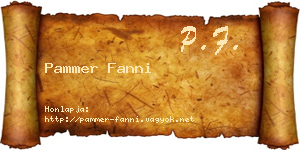 Pammer Fanni névjegykártya